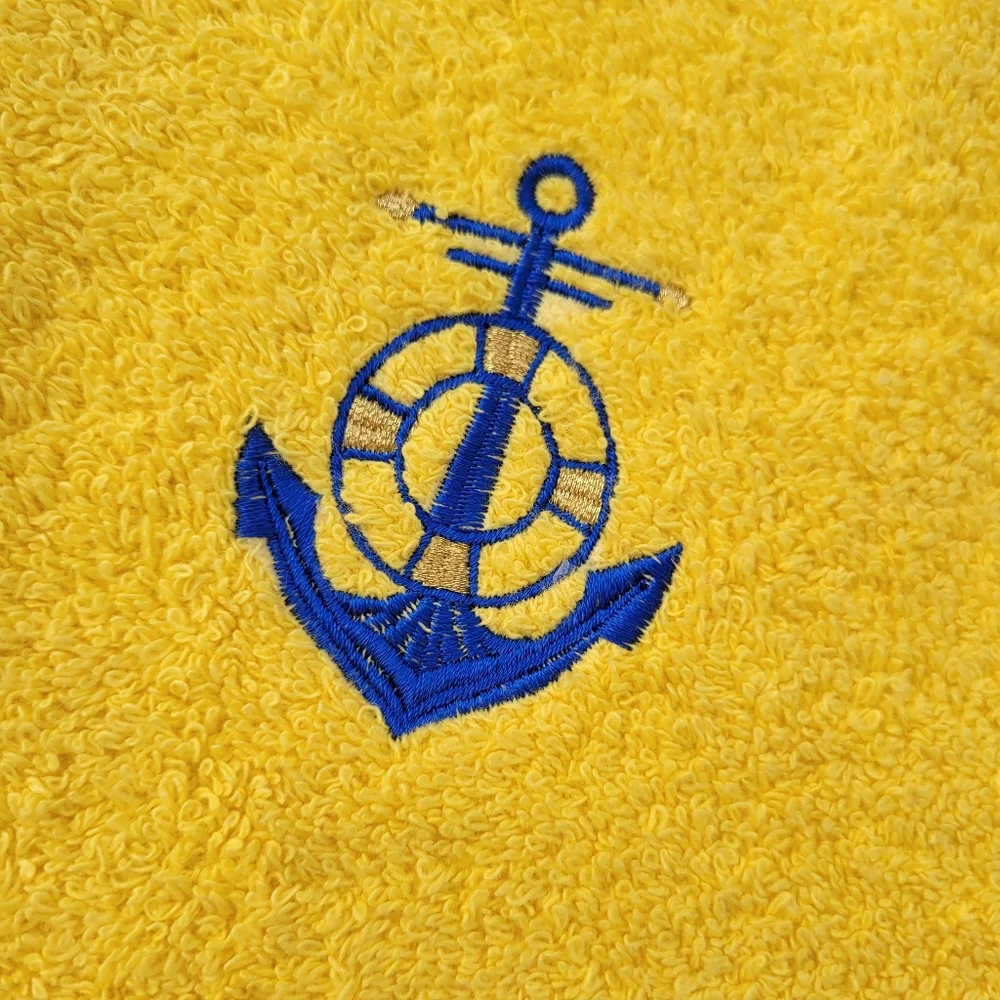 Vintage Avanti Yellow Nautical Hand Tip Towel NOS/NWT